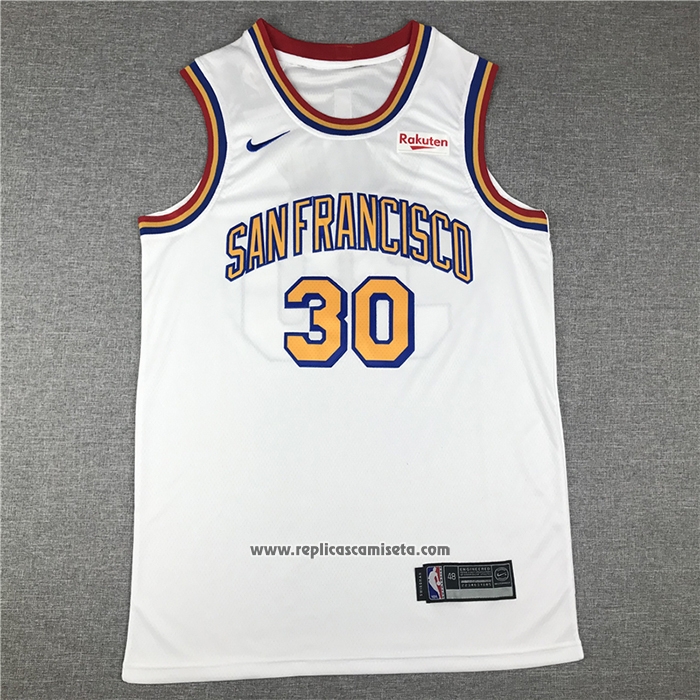 Camiseta Golden State Warriors Stephen Curry #30 Classic Edition Blanco